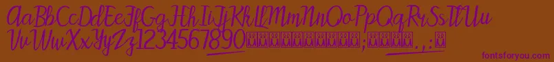 PattyLabelle Font – Purple Fonts on Brown Background