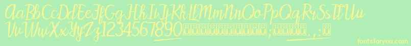 PattyLabelle Font – Yellow Fonts on Green Background