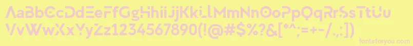 MadeEvolveSansBoldEvoPersonalUse-fontti – vaaleanpunaiset fontit keltaisella taustalla