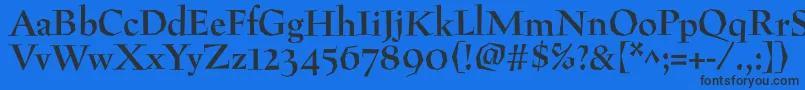 Czcionka PreissigantikvaBold – czarne czcionki na niebieskim tle