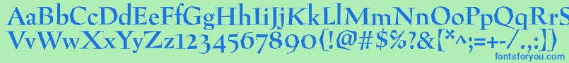 Шрифт PreissigantikvaBold – синие шрифты на зелёном фоне