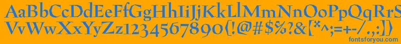 Lisätietoja PreissigantikvaBold-fontista PreissigantikvaBold-fontti – siniset fontit oranssilla taustalla