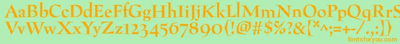 PreissigantikvaBold Font – Orange Fonts on Green Background