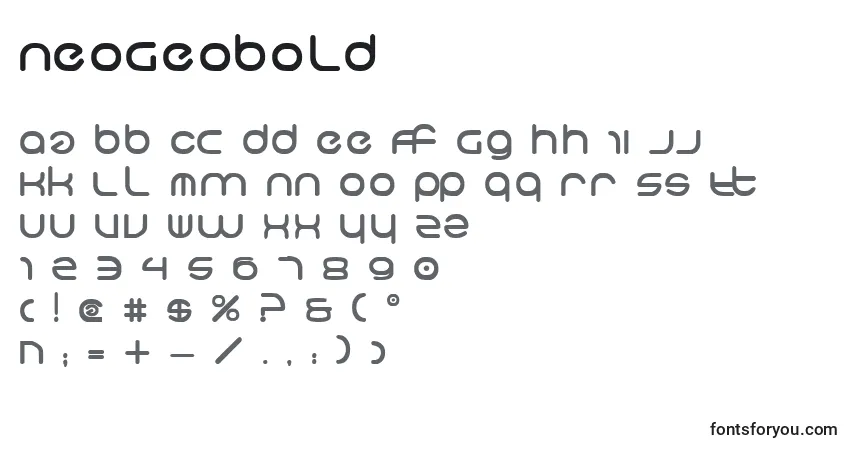 Шрифт NeoGeoBold – алфавит, цифры, специальные символы