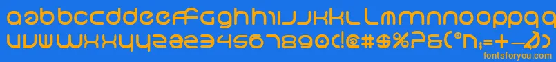 フォントNeoGeoBold – オレンジ色の文字が青い背景にあります。