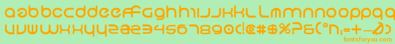 フォントNeoGeoBold – オレンジの文字が緑の背景にあります。