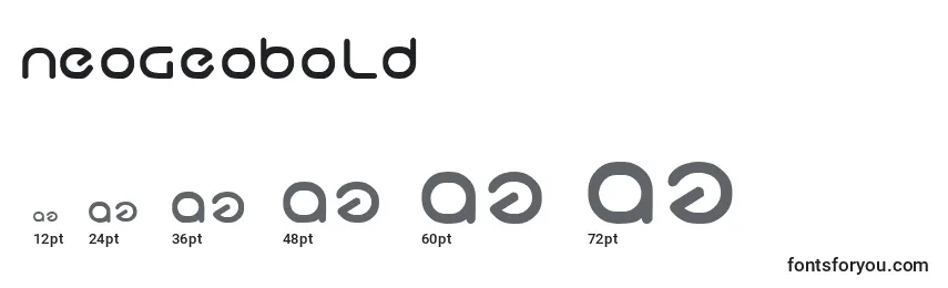 Размеры шрифта NeoGeoBold