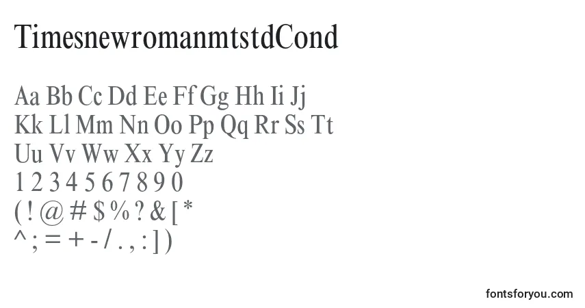 TimesnewromanmtstdCond Font – alphabet, numbers, special characters