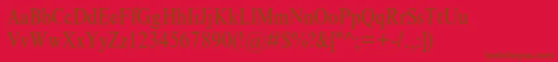 Police TimesnewromanmtstdCond – polices brunes sur fond rouge