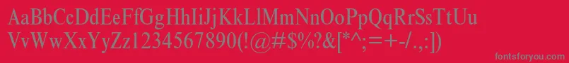 TimesnewromanmtstdCond Font – Gray Fonts on Red Background