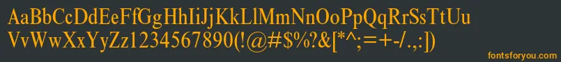 TimesnewromanmtstdCond Font – Orange Fonts on Black Background