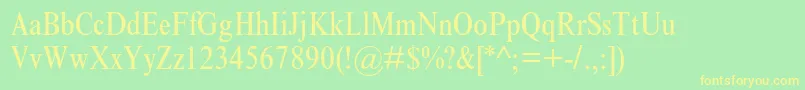 TimesnewromanmtstdCond Font – Yellow Fonts on Green Background