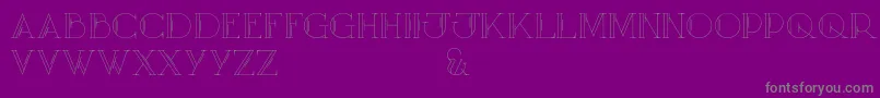 MaryCapsOutline-Schriftart – Graue Schriften auf violettem Hintergrund