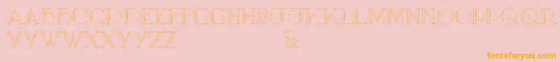 MaryCapsOutline Font – Orange Fonts on Pink Background