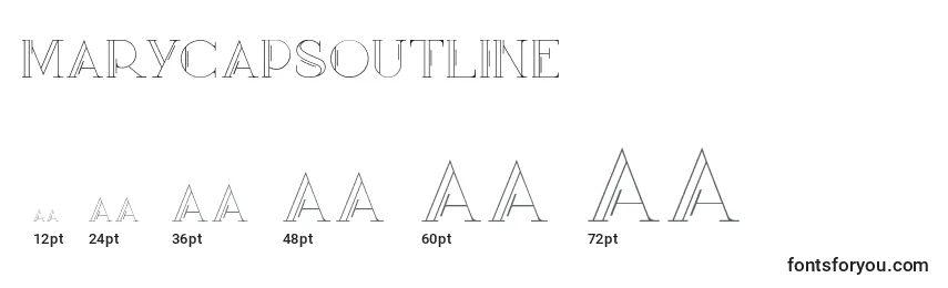 Размеры шрифта MaryCapsOutline