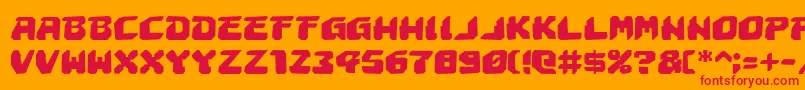 Astropolisr-Schriftart – Rote Schriften auf orangefarbenem Hintergrund