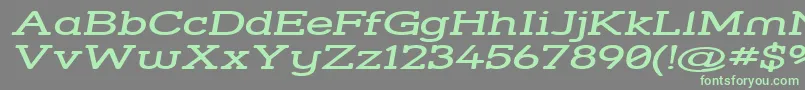 フォントStrsswi – 灰色の背景に緑のフォント