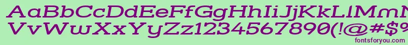 Strsswi-fontti – violetit fontit vihreällä taustalla