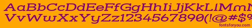 Strsswi-Schriftart – Violette Schriften auf orangefarbenem Hintergrund