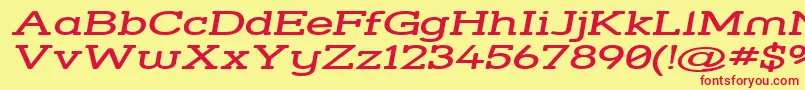 Strsswi-fontti – punaiset fontit keltaisella taustalla