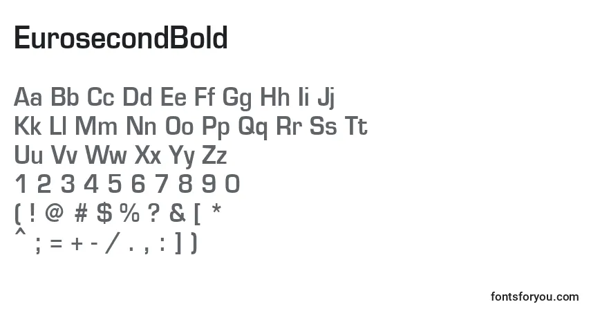 EurosecondBold-fontti – aakkoset, numerot, erikoismerkit