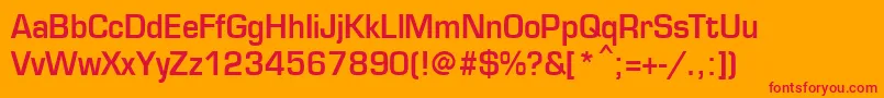 EurosecondBold-Schriftart – Rote Schriften auf orangefarbenem Hintergrund