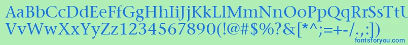 ItcStoneSerifLt Font – Blue Fonts on Green Background
