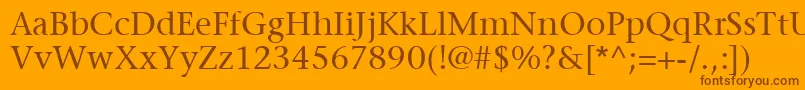 ItcStoneSerifLt-fontti – ruskeat fontit oranssilla taustalla
