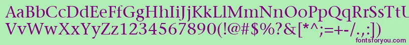 ItcStoneSerifLt Font – Purple Fonts on Green Background