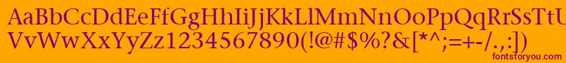 ItcStoneSerifLt Font – Purple Fonts on Orange Background