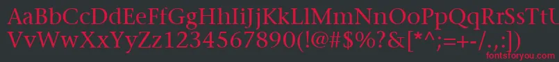フォントItcStoneSerifLt – 黒い背景に赤い文字