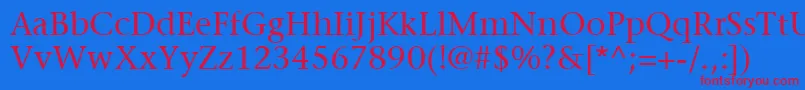 フォントItcStoneSerifLt – 赤い文字の青い背景