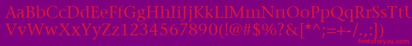 ItcStoneSerifLt Font – Red Fonts on Purple Background
