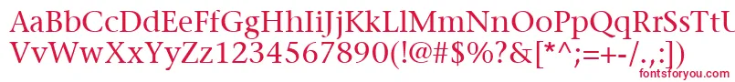 フォントItcStoneSerifLt – 白い背景に赤い文字