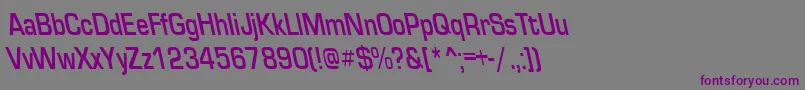 Czcionka EurosecondbackslantRegular – fioletowe czcionki na szarym tle