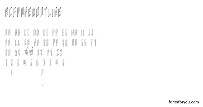 Acframedoutline-fontti – aakkoset, numerot, erikoismerkit