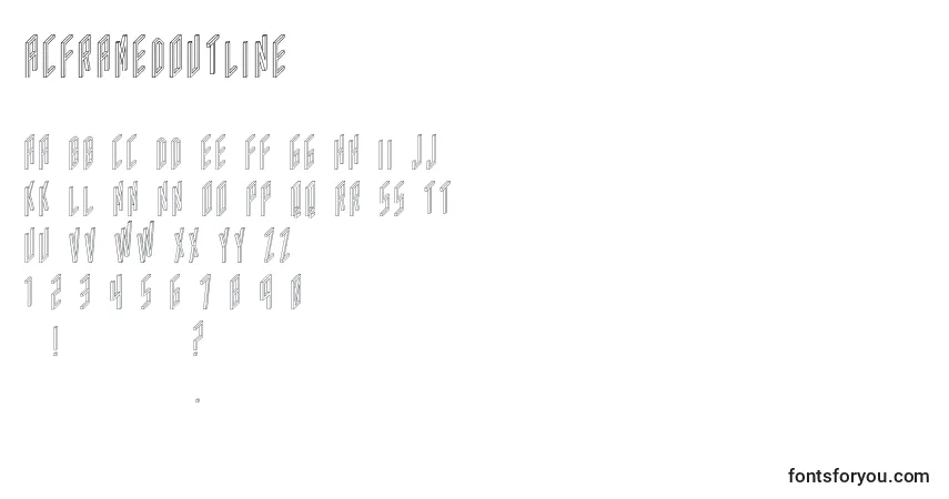A fonte Acframedoutline – alfabeto, números, caracteres especiais