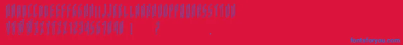 Acframedoutline-Schriftart – Blaue Schriften auf rotem Hintergrund