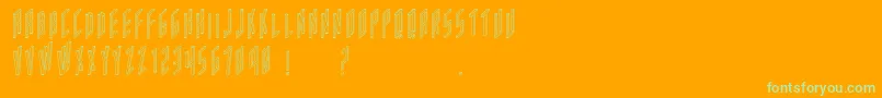 Acframedoutline-fontti – vihreät fontit oranssilla taustalla