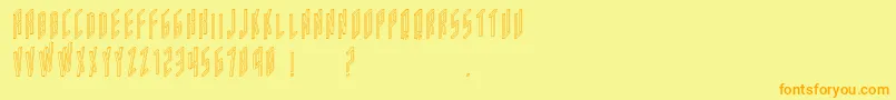 Acframedoutline Font – Orange Fonts on Yellow Background