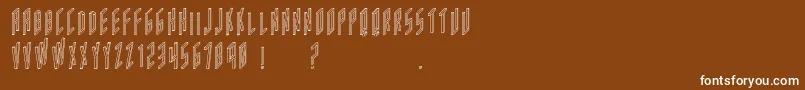 Acframedoutline-Schriftart – Weiße Schriften auf braunem Hintergrund