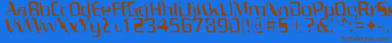 Porrblaska Font – Brown Fonts on Blue Background