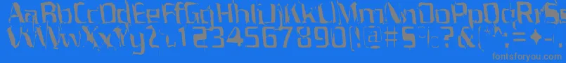 フォントPorrblaska – 青い背景に灰色の文字