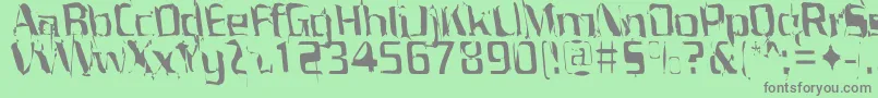 フォントPorrblaska – 緑の背景に灰色の文字