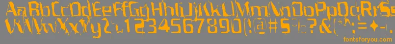 フォントPorrblaska – オレンジの文字は灰色の背景にあります。