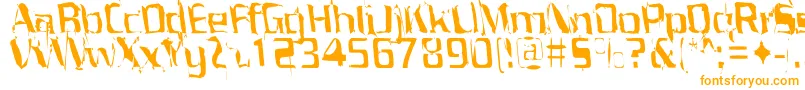 Porrblaska-Schriftart – Orangefarbene Schriften auf weißem Hintergrund