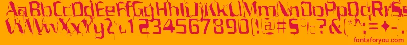 Porrblaska Font – Red Fonts on Orange Background