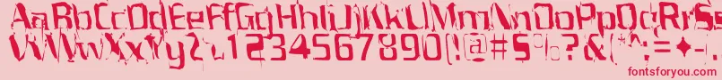 Porrblaska-Schriftart – Rote Schriften auf rosa Hintergrund