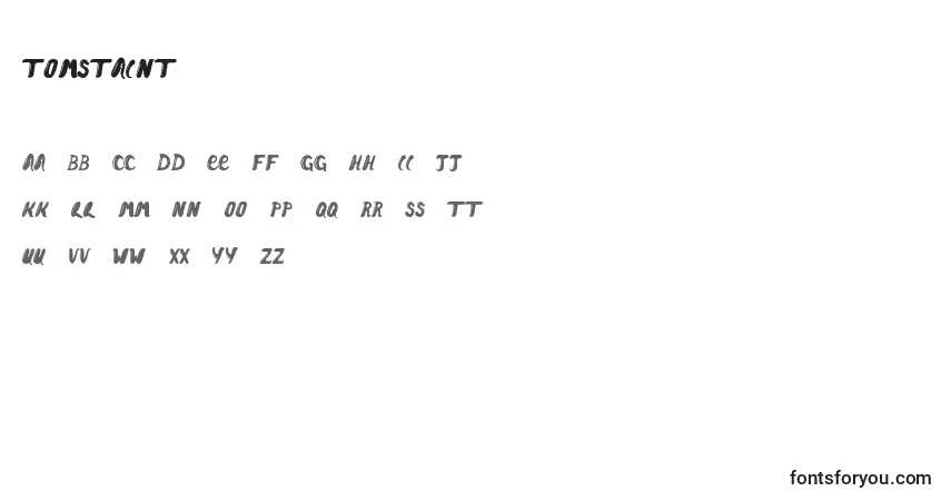 A fonte Tomstaint – alfabeto, números, caracteres especiais