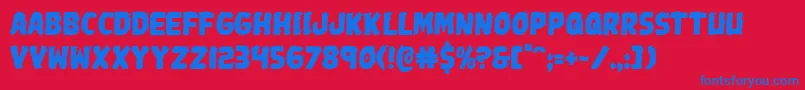 Johnnytorch Font – Blue Fonts on Red Background